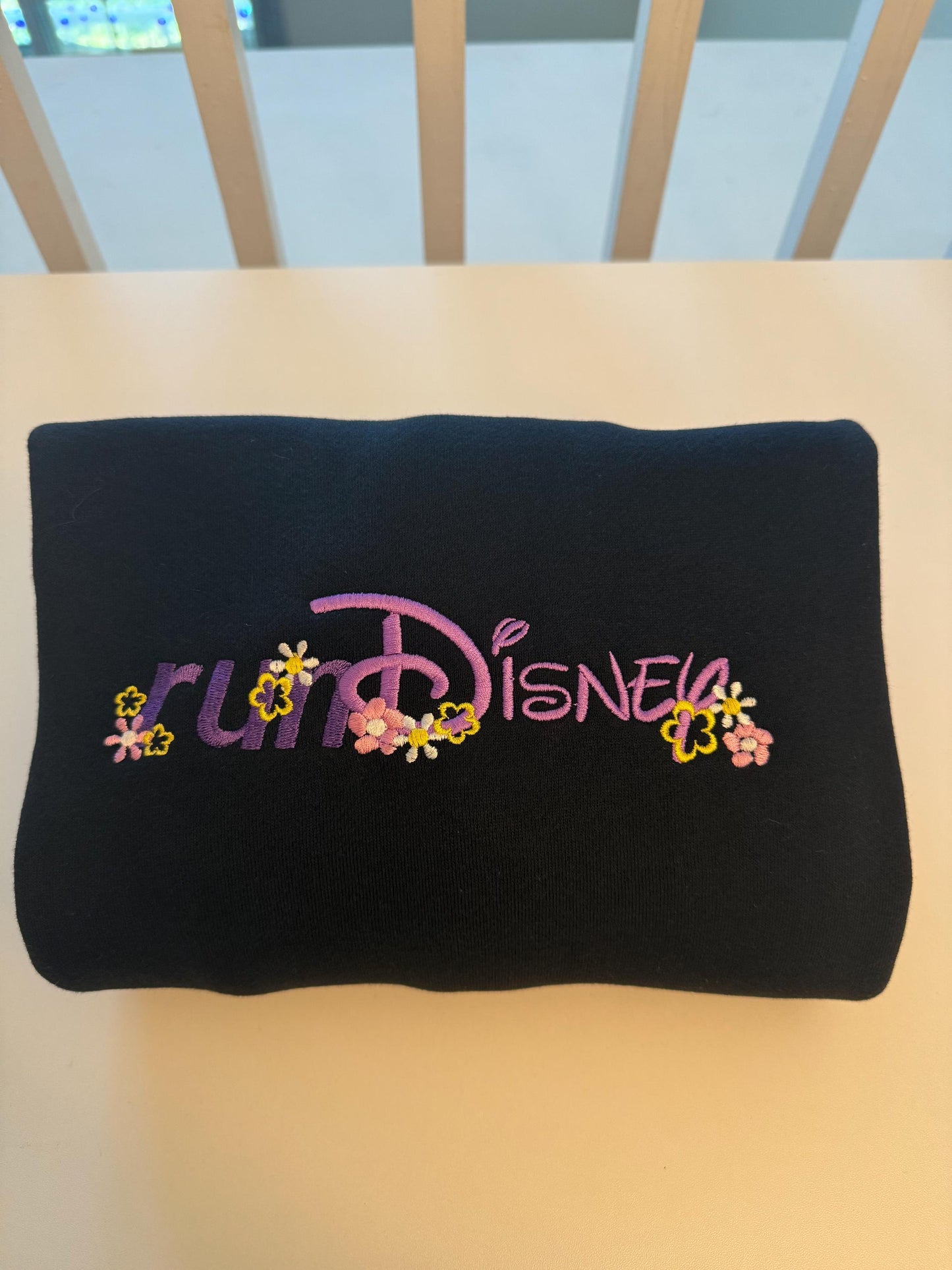runDisney Inspired Rapunzel Sweatshirt β Embroidered Princess Running Hoodie β Tangled Flowers β Magical Gift for Runners