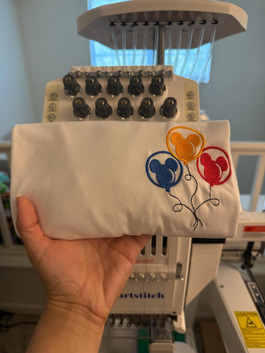 Disney ballon Mickey embroidered T-shirt - Colorful Balloons Tee - Embroidered Disney inspired shirt - Unisex shirt - Park day outfit