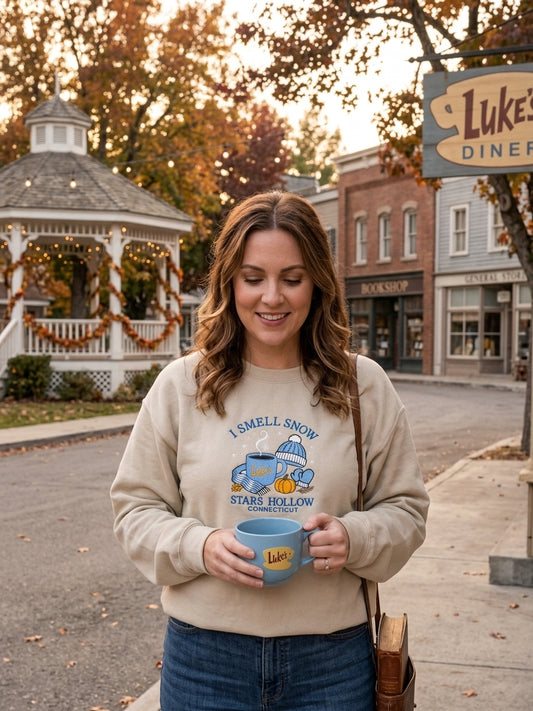 Gilmore Girls Inspired Embroidered Sweatshirt – Cozy Coffee Crewneck